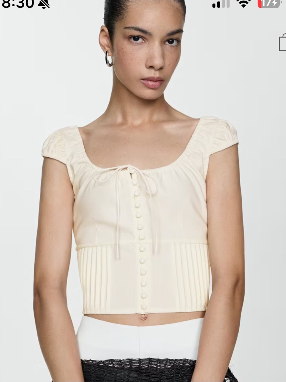 Mango Buttoned Crop Top